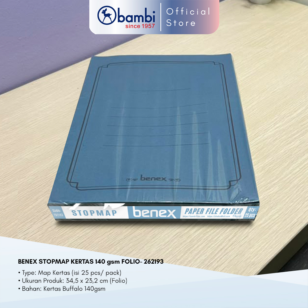 BENEX STOPMAP KERTAS 140 Gsm FOLIO 1 PACK 25 Lbr - 262193