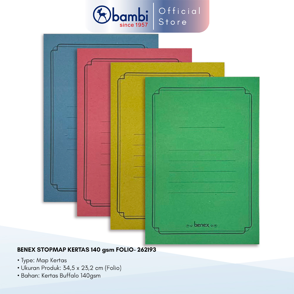BENEX STOPMAP KERTAS 140 gsm FOLIO- 262193 ALL COLOR